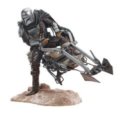 Diamond Select THE MANDALORIAN - Din Djarin Avec Speeder - Statuette Prem. Coll. 25cm