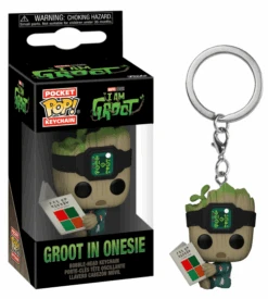 FUNKO I AM GROOT - Pocket Pop Keychains - Groot PJs With Book