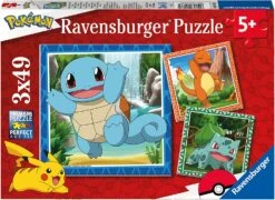 Ravensburger POKEMON - Salamèche, Bulbizarre Et Carapuce - 3 Puzzle 49P